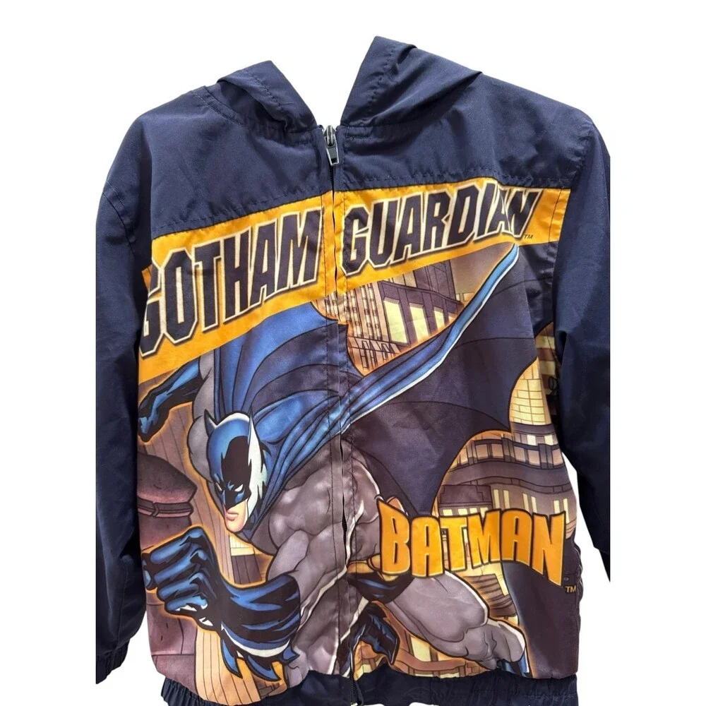 Y2K 2008 Batman Windbreaker Kids Jacket Size 5T